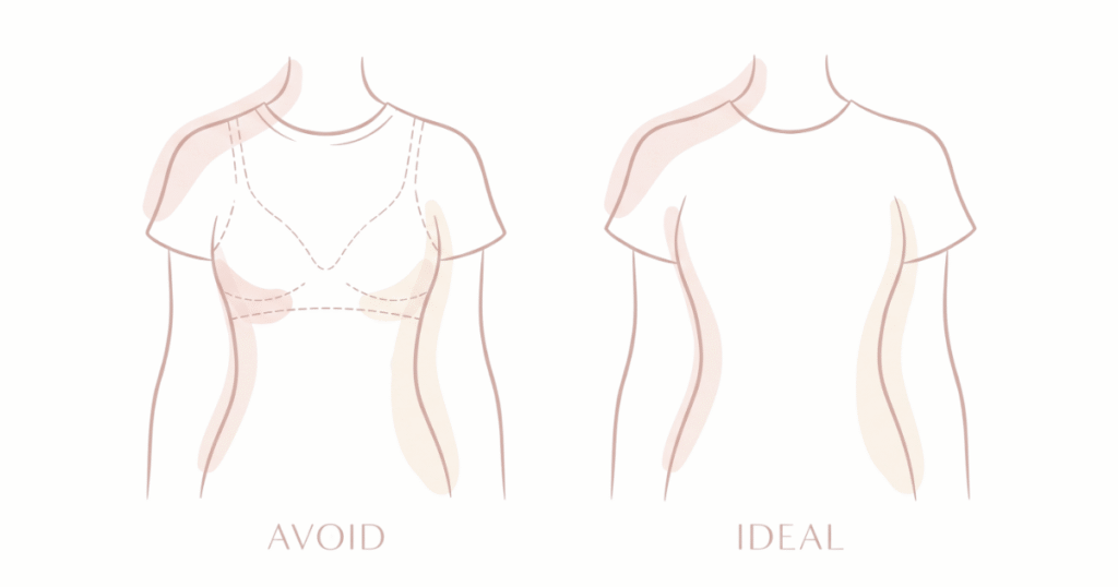 Bra types explained flat lay illustration with assorted bra silhouettes