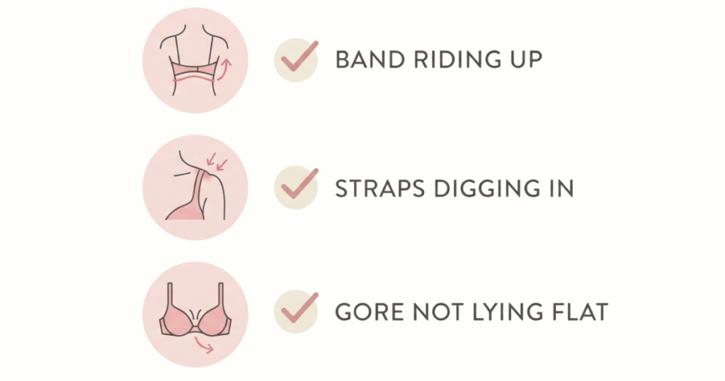 Bra types explained flat lay illustration with assorted bra silhouettes