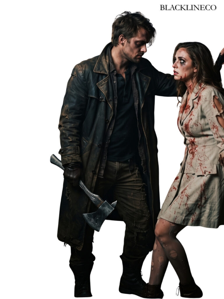 Serial killer and victim dramatic couples Halloween costume idea