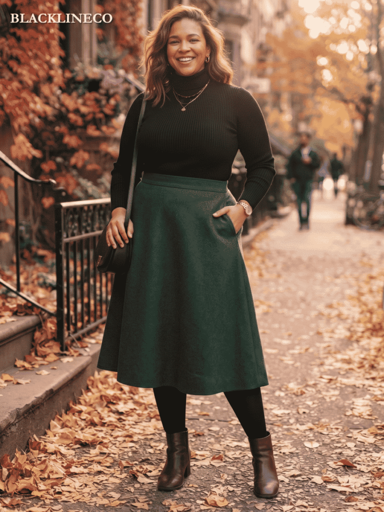 Plus Size Fall Outfit - Flannel Layer Plus size fall outfit with flannel shirt tied over tank top