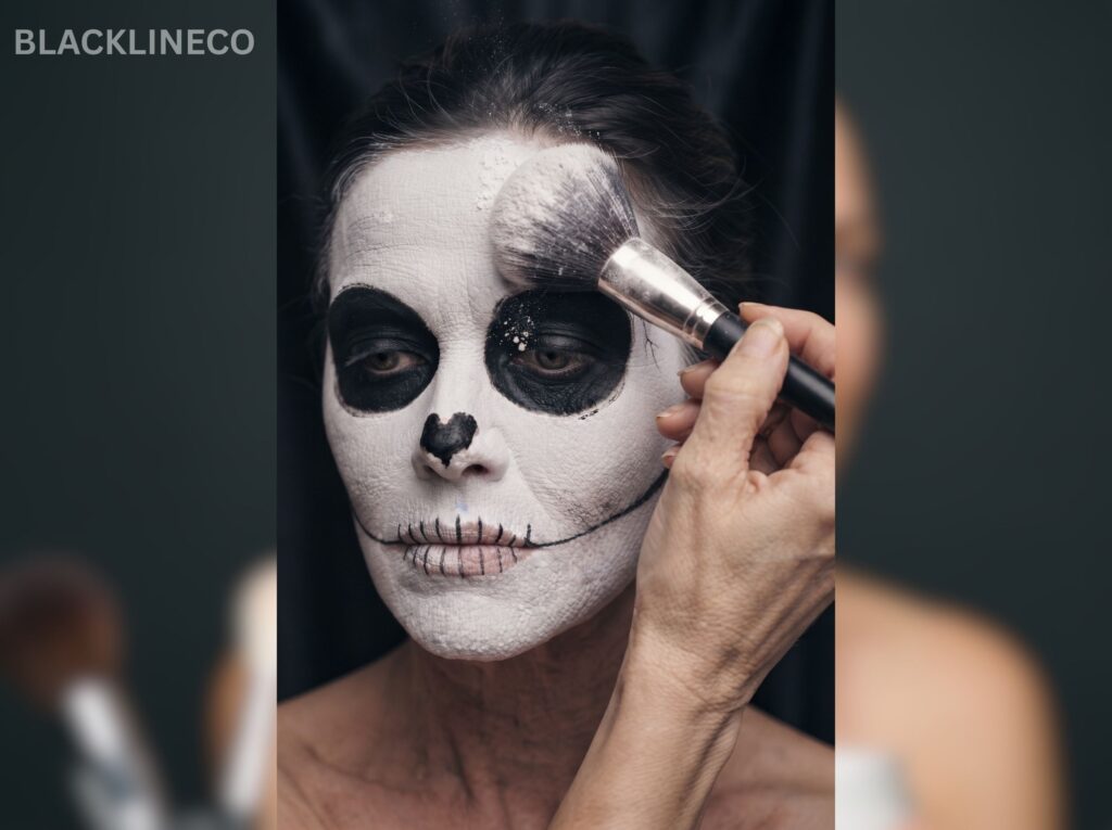 Set Your Skeleton Makeup Setting finished skeleton makeup with translucent powder for longer wear