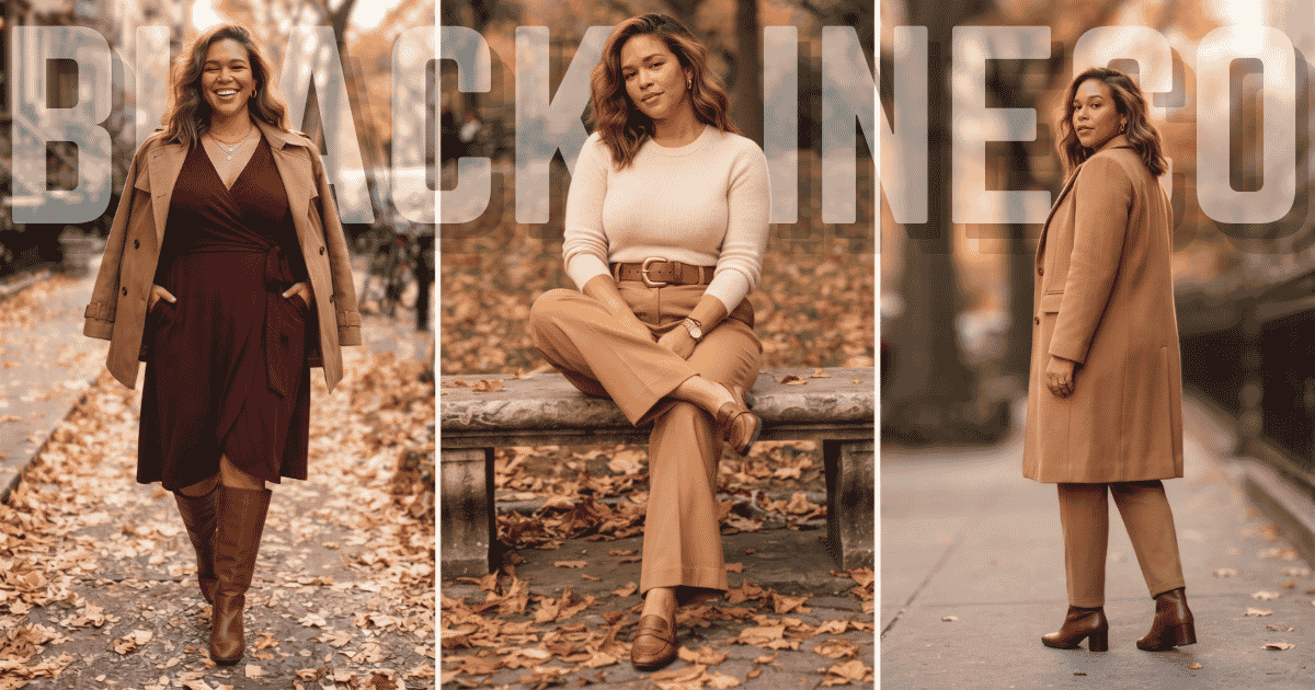 Plus size fall outfit ideas featured image with three styled looks