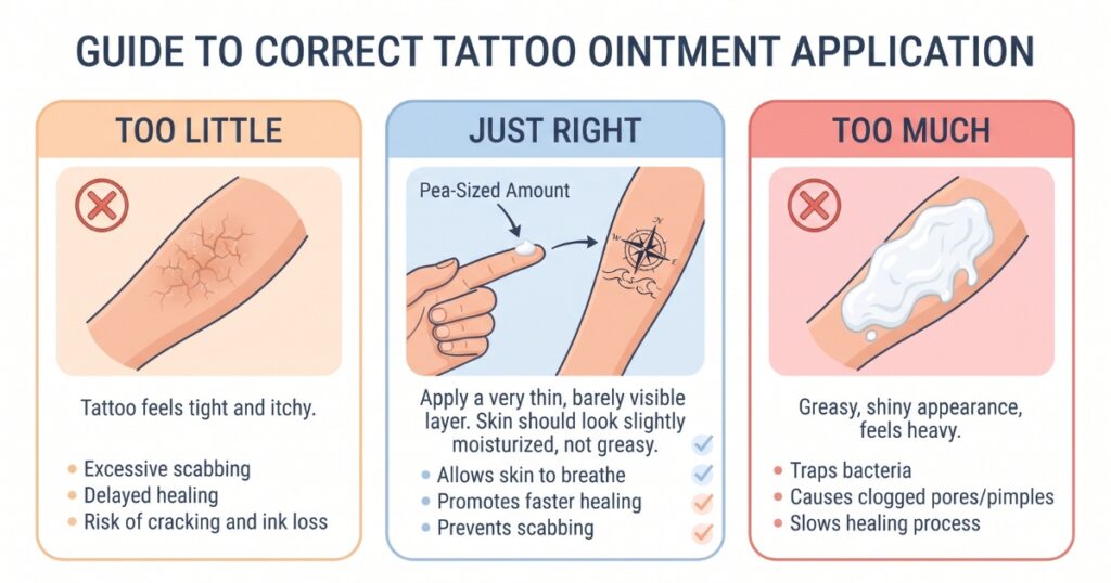 How much tattoo ointment to use guide