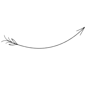 Fine-line arrow tattoo design along the hip line