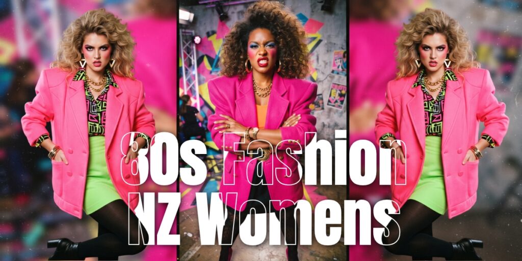80s fashion nz womens style with structured blazer and neon colors