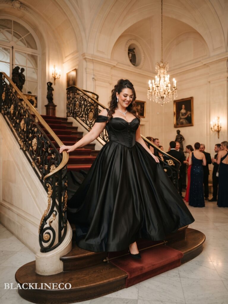 plus size corset bodice satin ballgown
