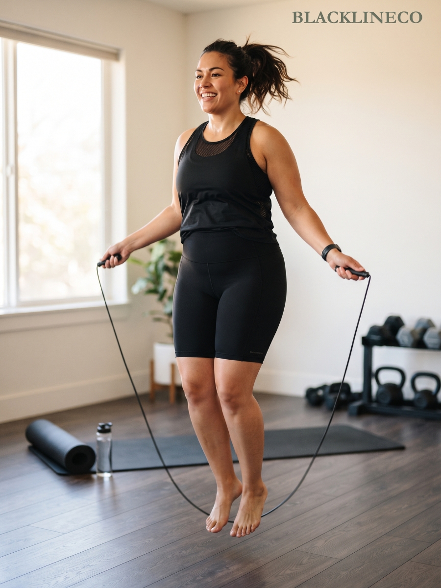 plus size biker shorts with a breathable mesh workout top