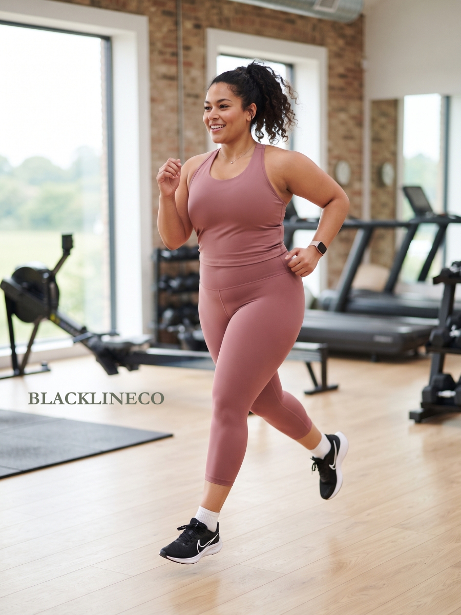 plus size capri leggings with a racerback workout tank